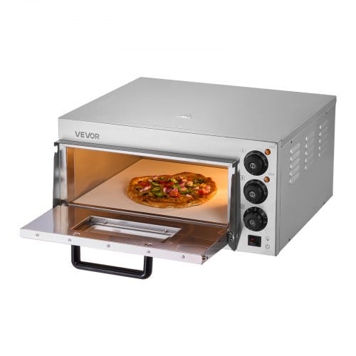 Kommerzieller Pizzaofen Für Die Arbeitsplatte, 16 Zoll Große Einzeldeckschicht, Elektrischer Pizzaofen Aus Edelstahl Mit Stein Und Griff, Mehrzweck-pizzamaker Für Den Innenbereich Zum Backen Von Breze