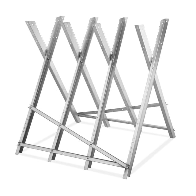 Relaxdays - Sägebock für Kettensägen, klappbar, bis 150 kg, Holzsägebock, Holz schneiden, hbt: 82x83x80 cm, Stahl, silber