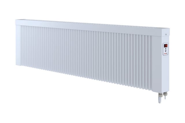 Elektroheizung areo direct base niedrige Flächenspeicherheizung 1600 Watt - simples Thermostat - Appsteuerung ohne Zusatzhardware möglich von Evarmo