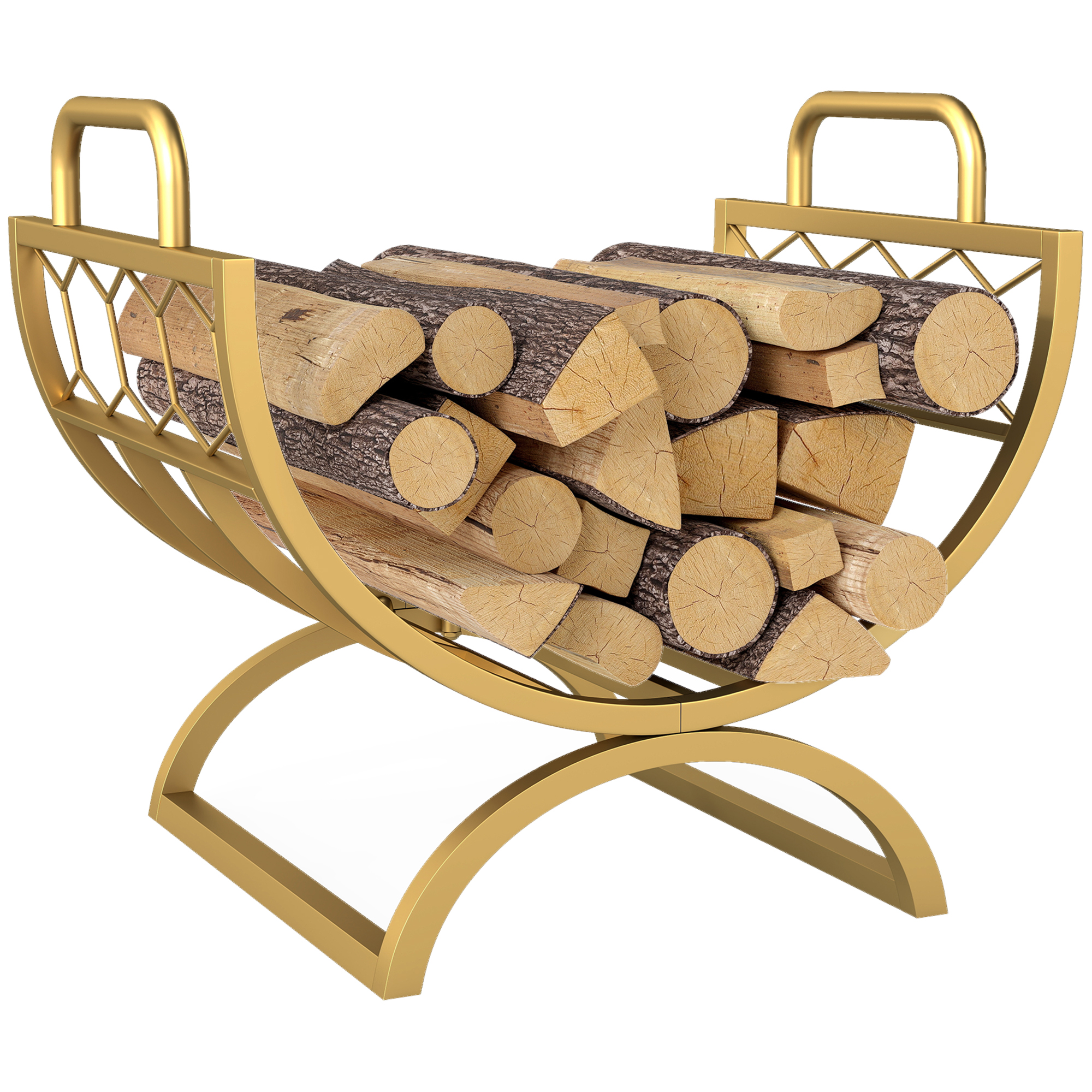 Holzständer Für Den Innenbereich, 46 X 36 X 41 Cm, Metall, Gold.