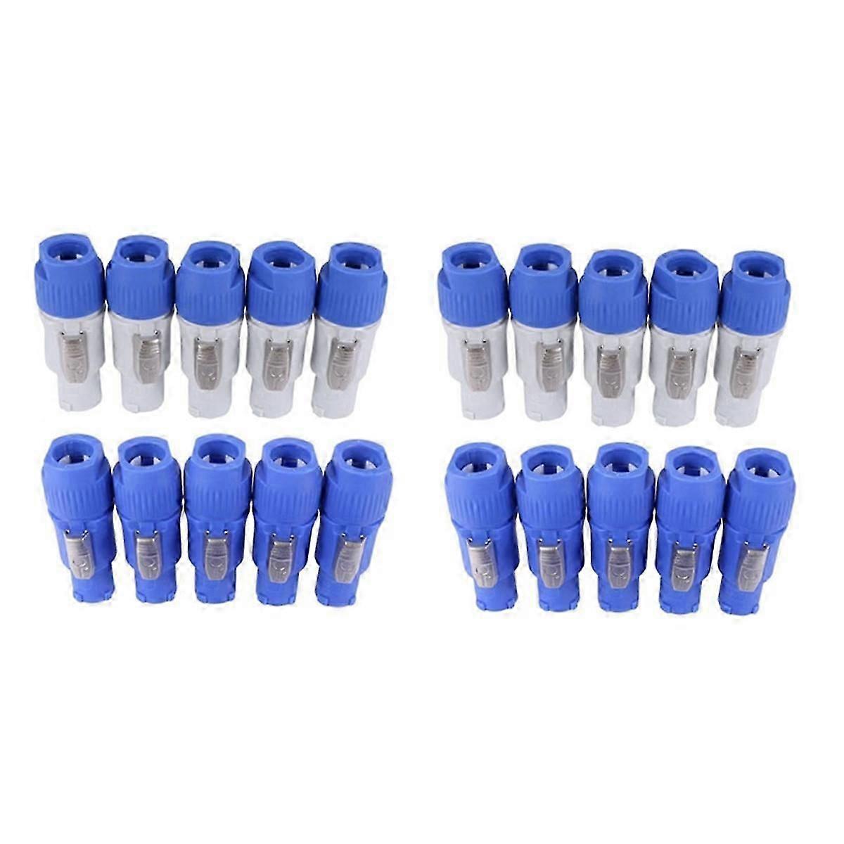 20 Powercon 3-polige Stecker Nac3fcb Speakon 20a 250v Ac Blau Und Grün.