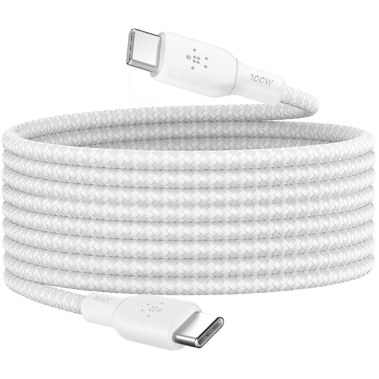 100-w-usb-kabel, Geflochtener Nylonmantel, 3 Meter