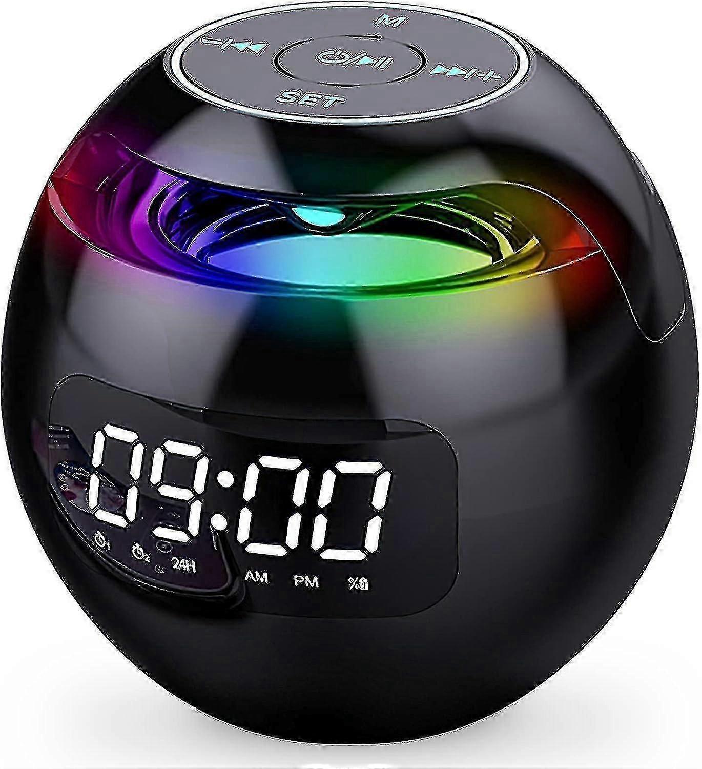 Schlafzimmerwecker, Digitales Radiowecker Mit Bluetooth-lautsprecher, Doppelalarm, Led-licht, 12/24-stunden-format, Usb-ladeanschluss, Ideal Für Tiefschläfer.