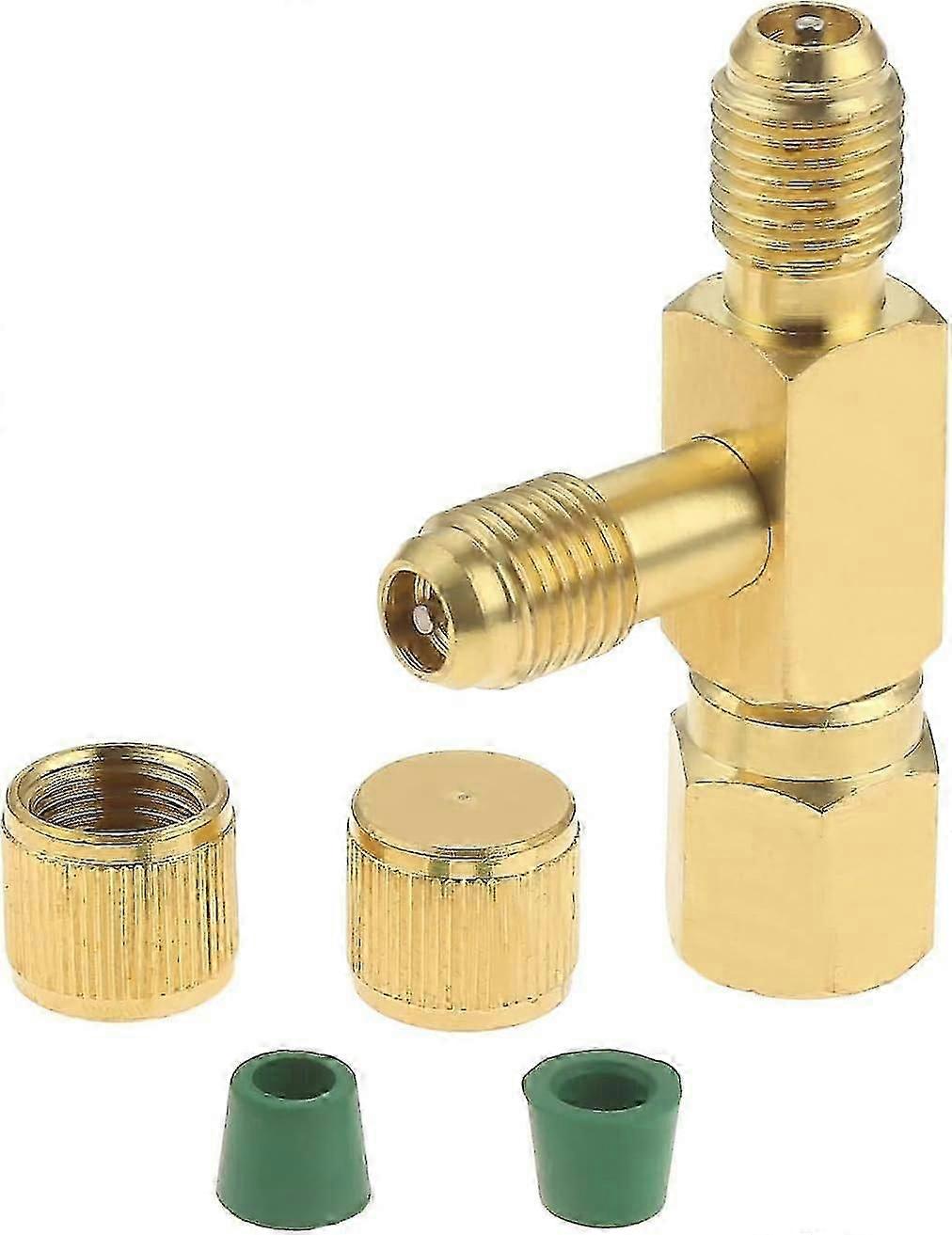 Schnell-t-stück, T-adapter Für 1/4"-ventileinsatz Mit Drehgelenkanschluss, Kompatibel Mit Tiefvakuumpumpenverteiler Für Manometer - Q36/yy)