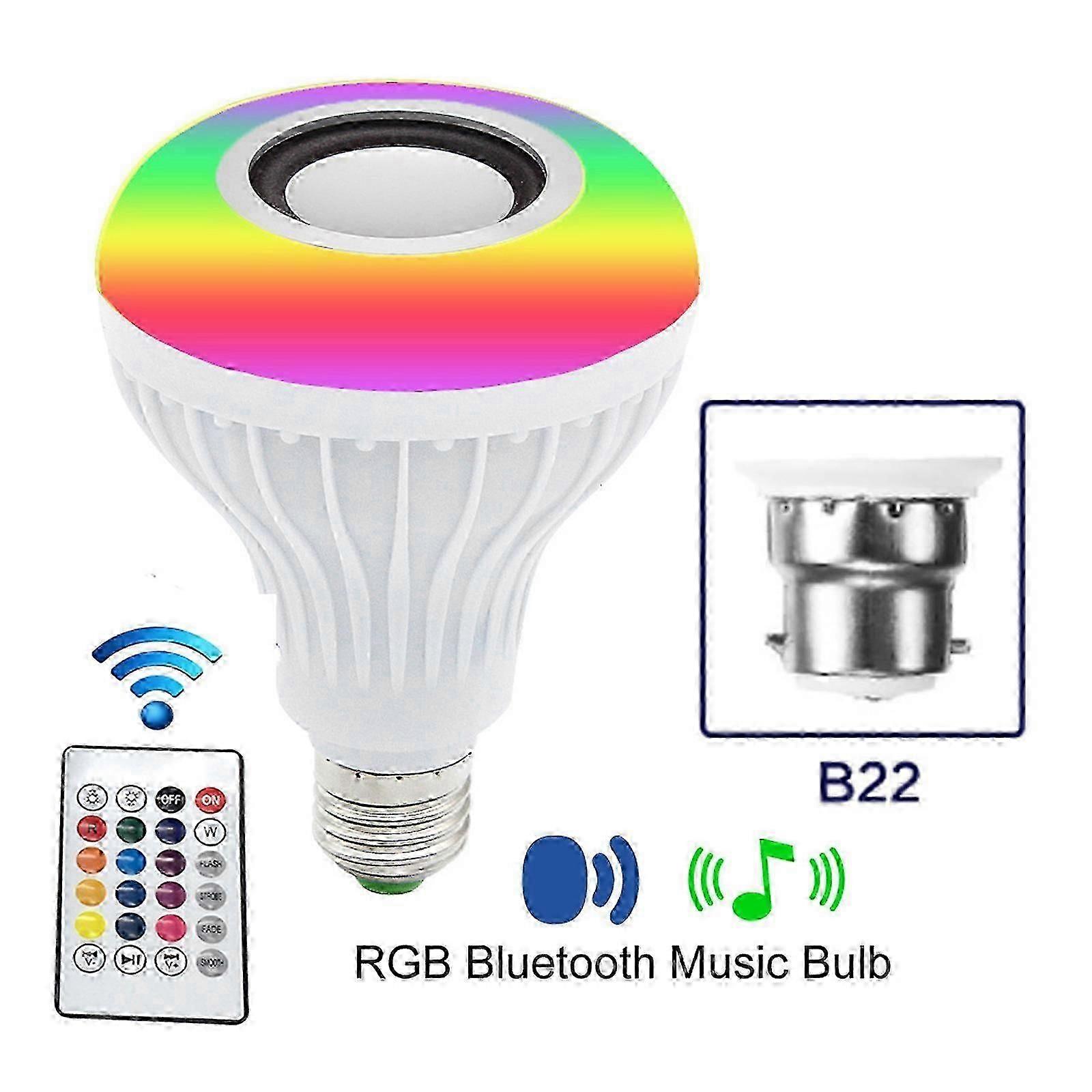 Bluetooth Rgb Musik-led-lampe Nachtlicht Ac100-250v B22 12w Für Partys Und Feiertage 25-26 (b22)