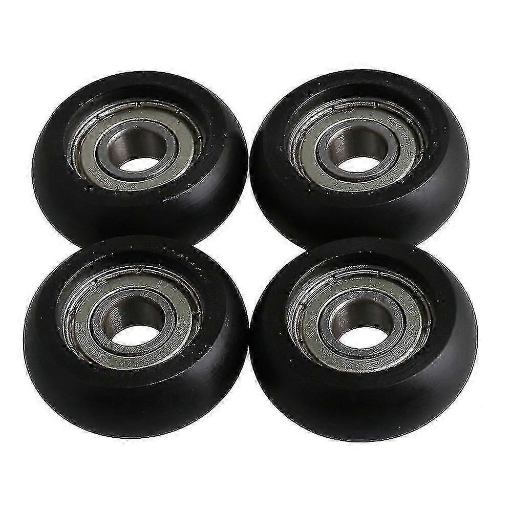 4 Sätze Schwarzer Stahlkugellager-führungsrollen 8x32x12mm