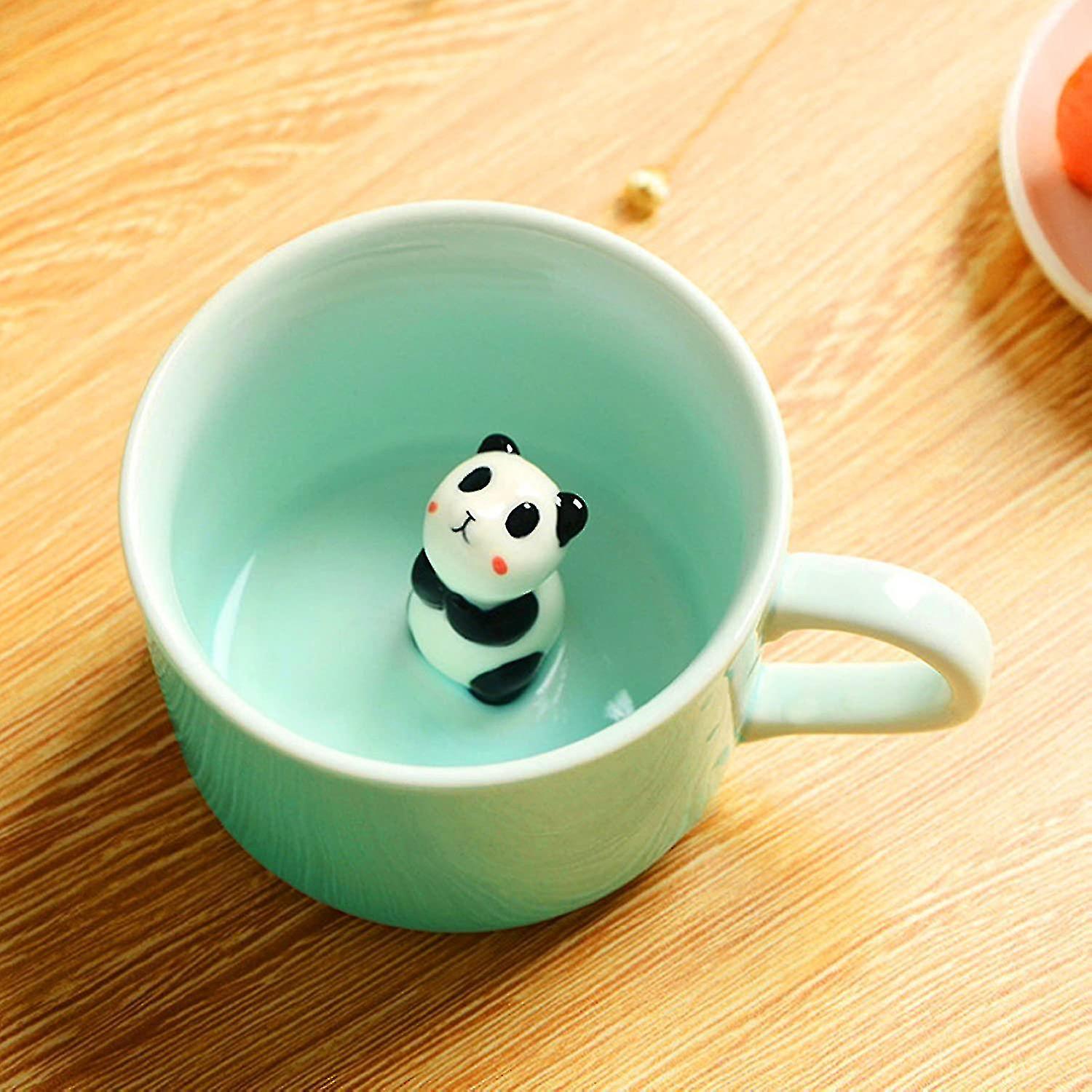 3d-überraschungsbecher Panda: Keramikbecher Mit Einem Entzückenden Cartoon-tier Und Einem Panda-baby Im Inneren, Ideal Fürs Büro Und Als Geburtstagsgeschenk (240 Ml, Panda)