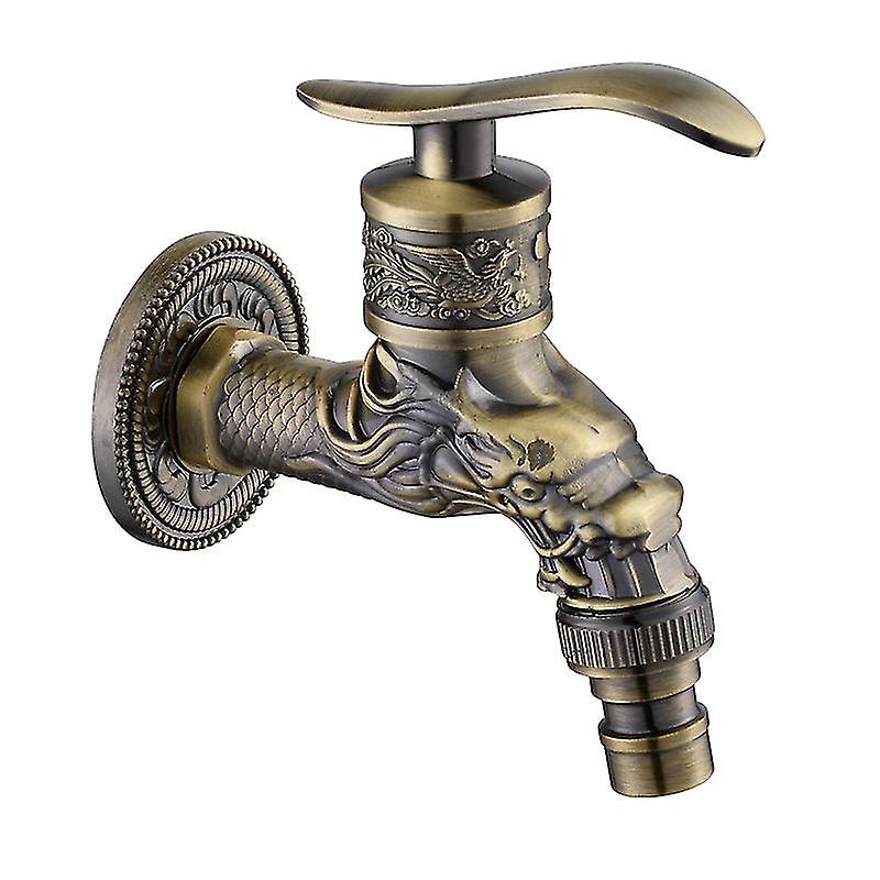 Vintage-wandarmatur Aus Messing – Gartenarmatur G1/2", Antike Messingarmatur, Antike Messingarmatur Mit Drachenmotiv