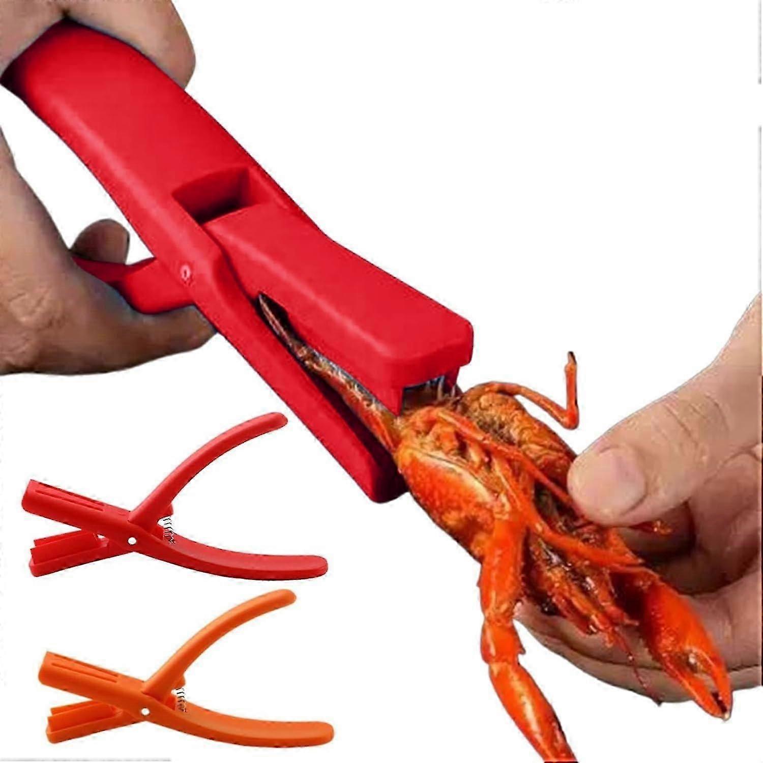 Krebsschäler, Krebsschäler, Meeresfrüchtewerkzeug, Krebsschäler, Garnelenschäler, Krebsschäler (rot-orange, 2 Stück)