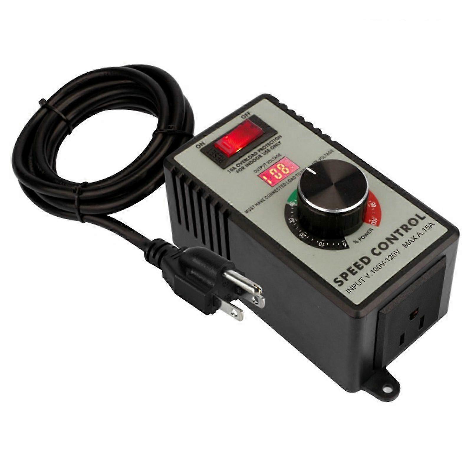 Elektronischer Spannungsregler Mit Led-anzeige, Drehzahlregler Für Wechselstrommotoren, Für Oberfräse, Abluftventilator, Schleifmaschine Und Bohrmaschine (schwarz)