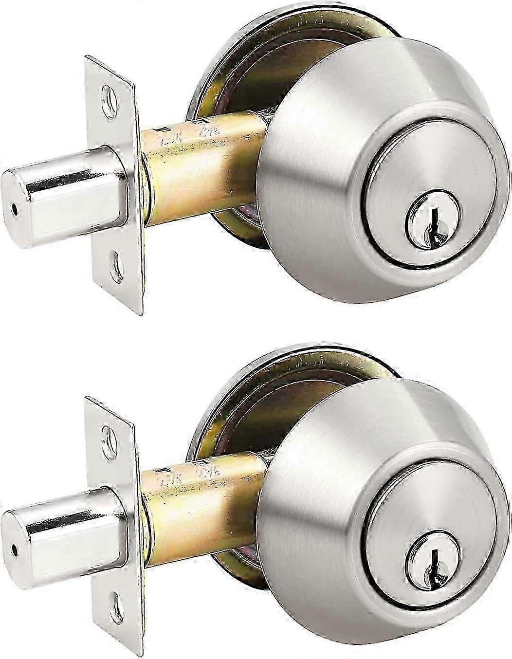 (set Mit 2) Einzylinder-riegelschlösser, Gleichschließend, Oberfläche Aus Gebürstetem Nickel (kombinationspackungen)