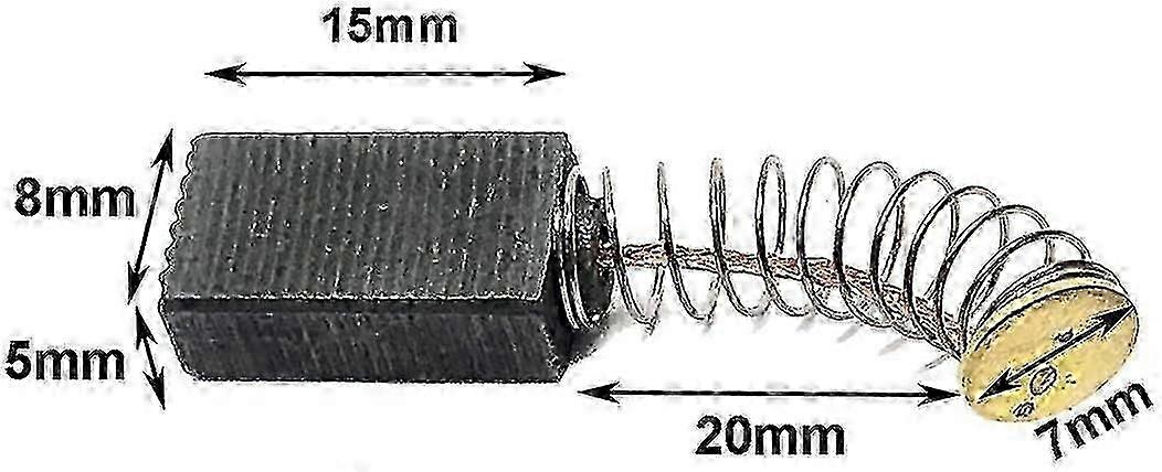 12 Kohlebürsten Für Elektromotoren, Ersatzteil Zur Reparatur 15 Mm X 8 Mm X 5 Mm.