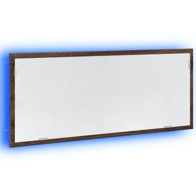 Vidaxl - LED-Badspiegel Braun Eichen-Optik 100x8,5x37 cm Holzwerkstoff