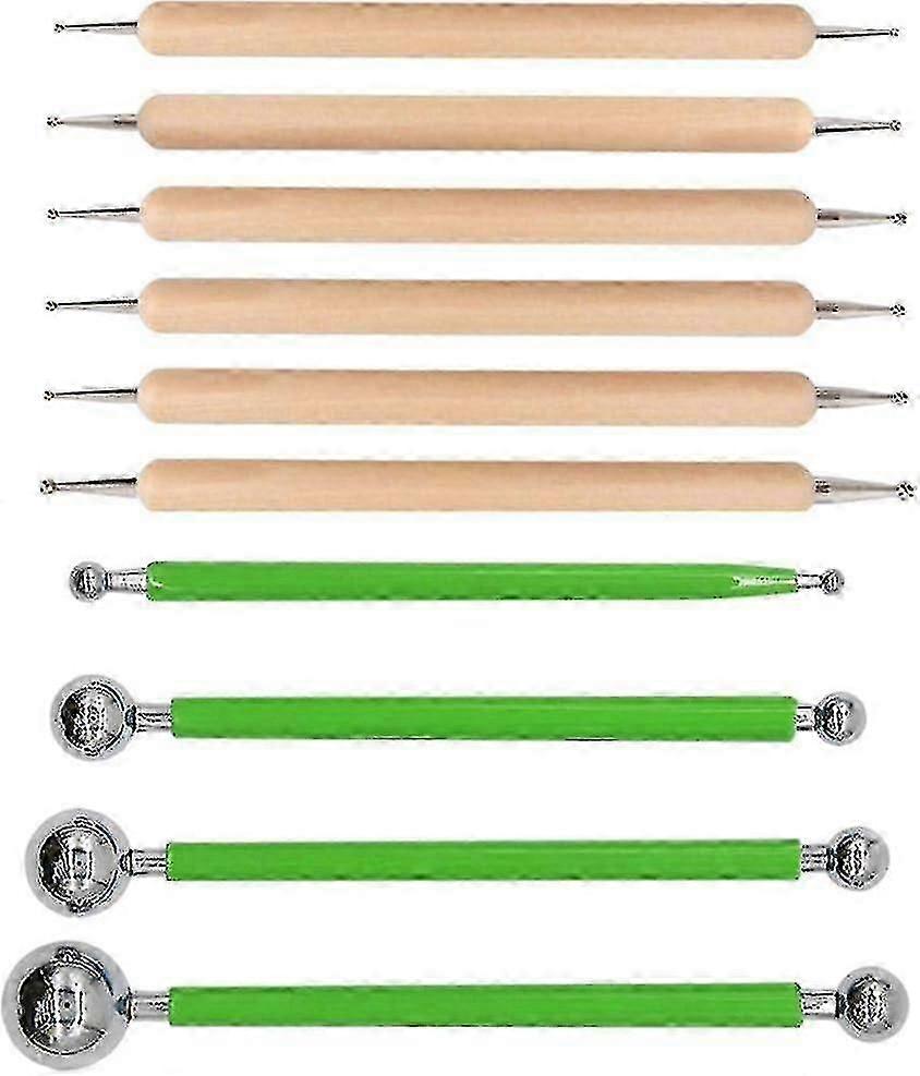 10 Kugelschreiber-punktierwerkzeuge Für Steinmalerei, Tonmodellierung, Prägung, Mandala-kunst - Ce (grün)