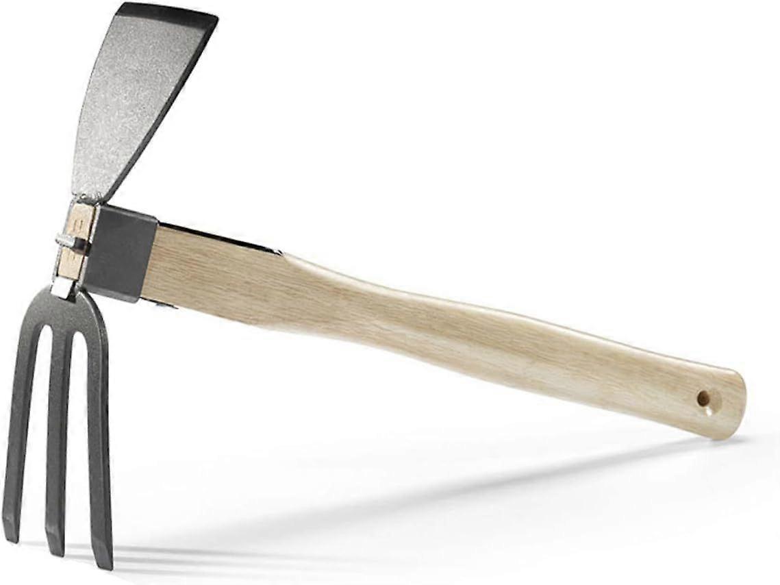 Gartenhacke, 2-in-1-gartengerät – Hacke Und Rechen, Handhacke Mit Holzgriff Zum Auflockern Des Bodens Und Jäten