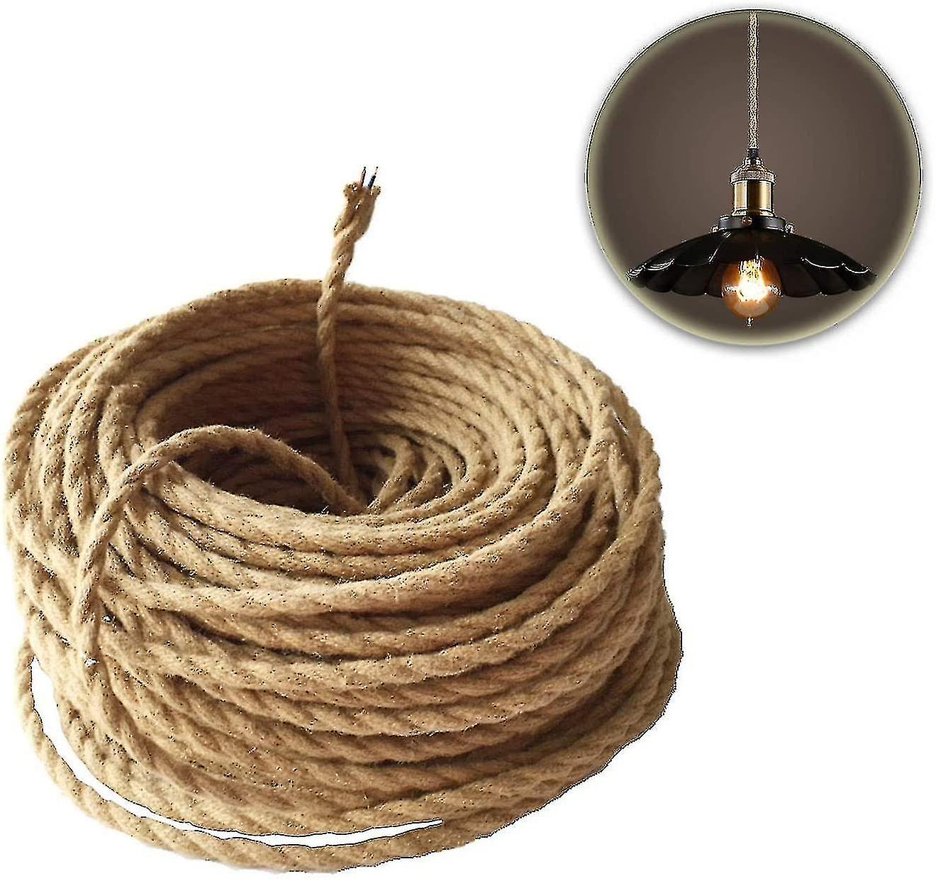 Retro-elektrokabel Aus Gedrehtem, Geflochtenem Textilgewebe, 2-adrig (2 X 0,75 Mm²), Für Lampenaufhängungen, 5 M
