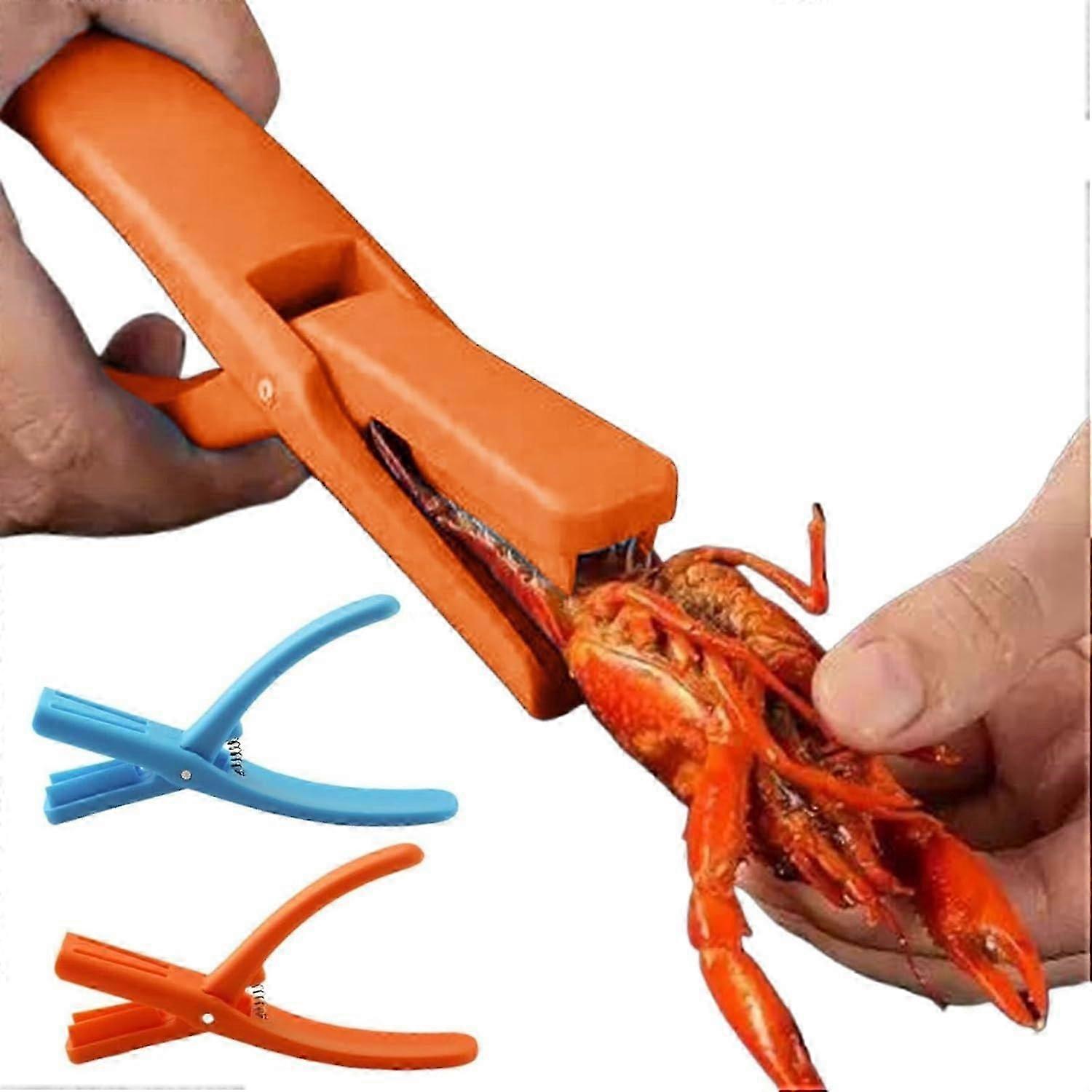 Krebsschäler, Krebsschäler, Meeresfrüchtewerkzeug, Krebsschäler, Garnelenschäler, Krebsschäler (orange-blau, 2 Stück)