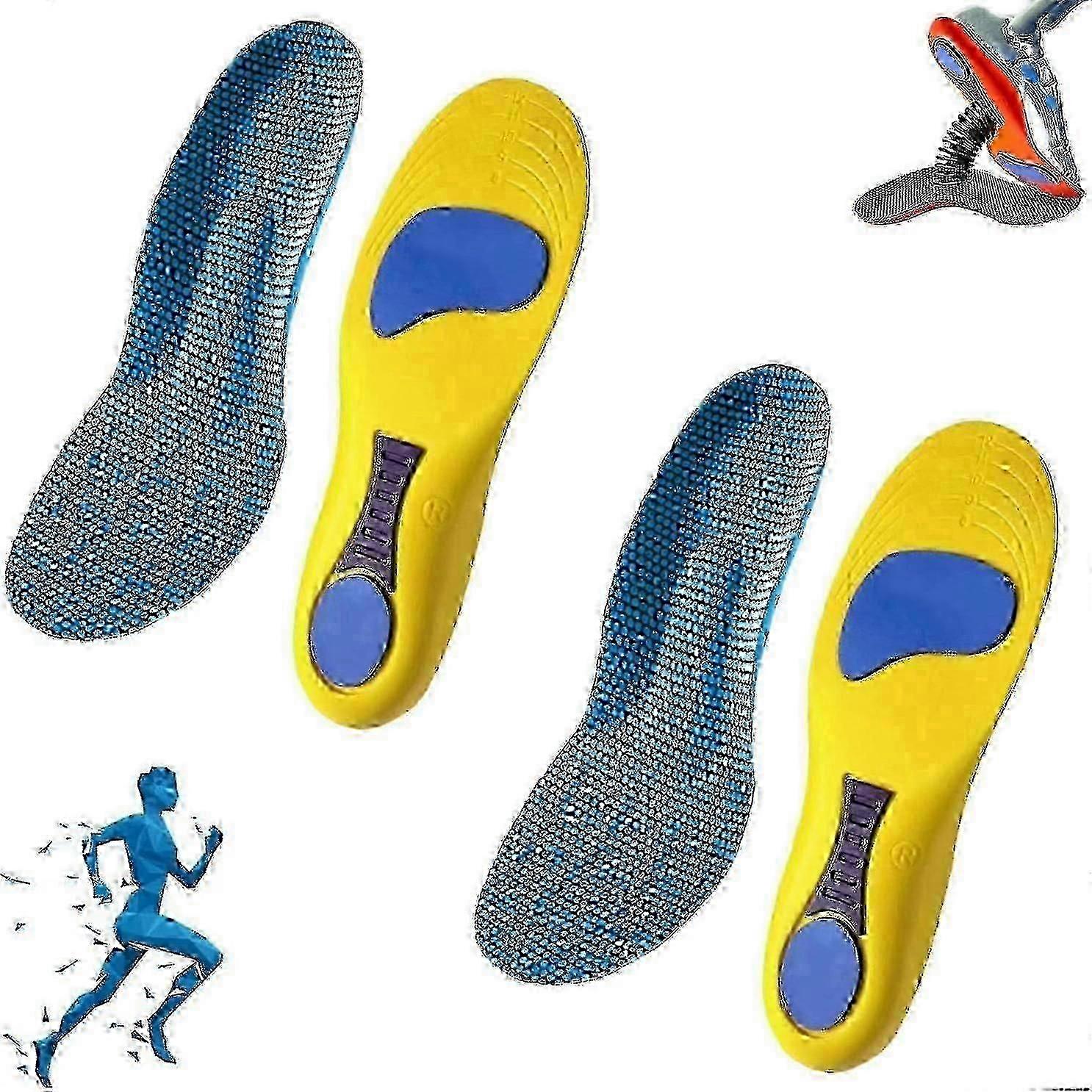 Norelie Orthopädische Einlegesohlen Zur Unterstützung Des Fußgewölbes, Linderung Von Plantarfasziitis, Komfort Bei Arbeit Und Sport (2 Paar Gelb, Größe 39-40)