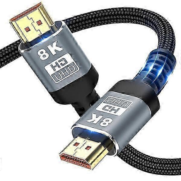 Hdmi 2.1 48 Gbit/s 8k Ultra High Speed, Geflochtenes Kabel, 4k Bei 120 Hz, 8k Bei 60 Hz, Hdcp 2.2 Und 2.3, Hdr 10