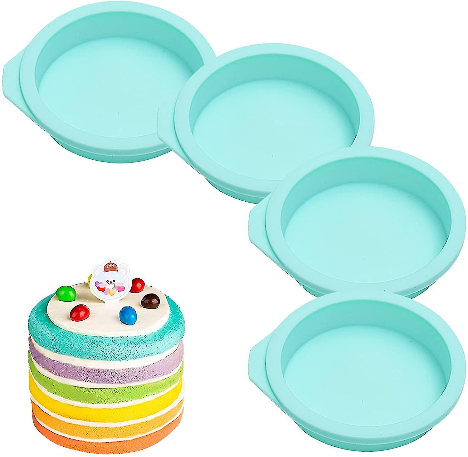 Runde Regenbogen-silikonform, 4er-set Wiederverwendbare Und Antihaftbeschichtete Runde Silikon-kuchenformen, Für Regenbogenkuchen, Geburtstagsfeiern, Hochzeiten Usw.