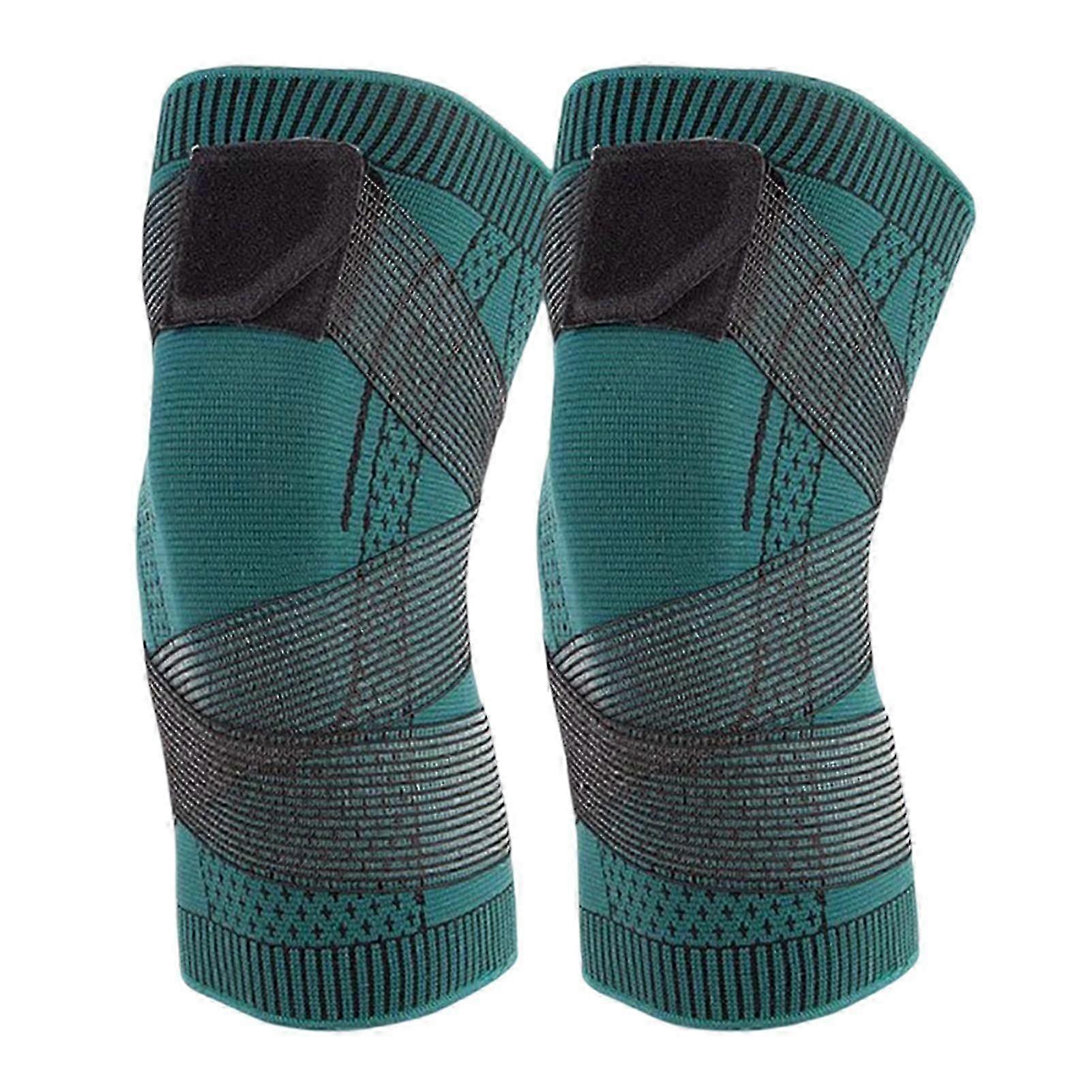 Elastische Und Atmungsaktive Kniebandage Aus Nylon Für Fitness Und Laufen (grün Xl)
