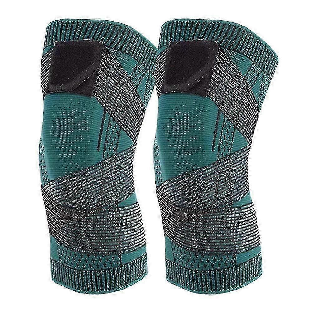 Elastische Und Atmungsaktive Kniebandage Aus Nylon Für Fitness Und Laufen (grün, Größe S)
