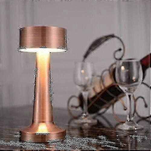 Vintage Bartischlampe, Tragbar, Led, Warmes Licht, Wiederaufladbar (silber)