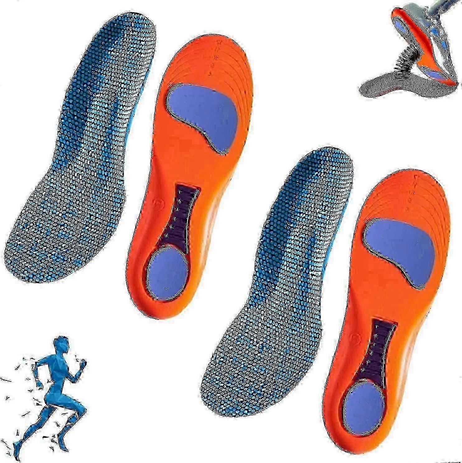 Norelie Orthopädische Einlegesohlen Zur Unterstützung Des Fußgewölbes, Linderung Von Plantarfasziitis, Komfort Für Arbeits- Und Sportschuhe (2 Paar Orange 43-44)