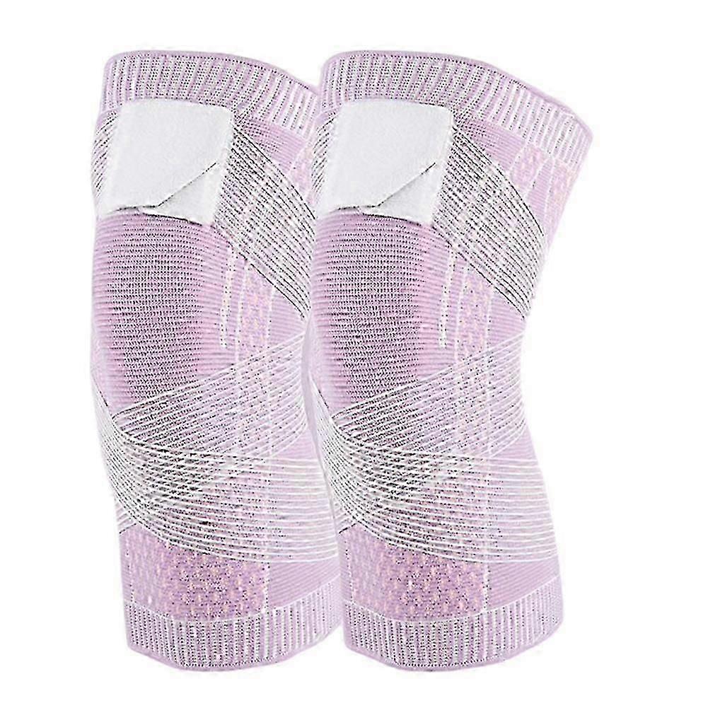 Elastische Und Atmungsaktive Kniebandage Aus Nylon Für Fitness Und Laufen (rosa, Größe M)