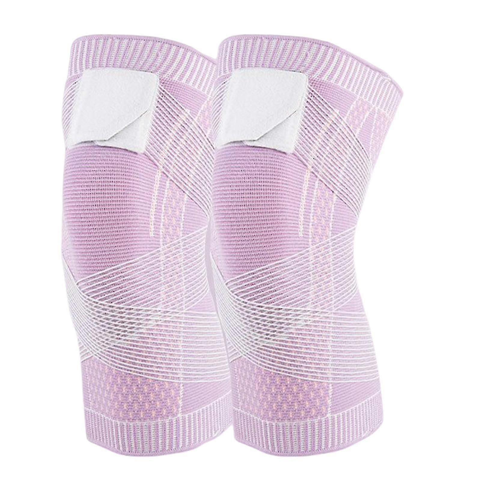 Elastische Und Atmungsaktive Kniebandage Aus Nylon Für Fitness Und Laufen (rosa, Xl)