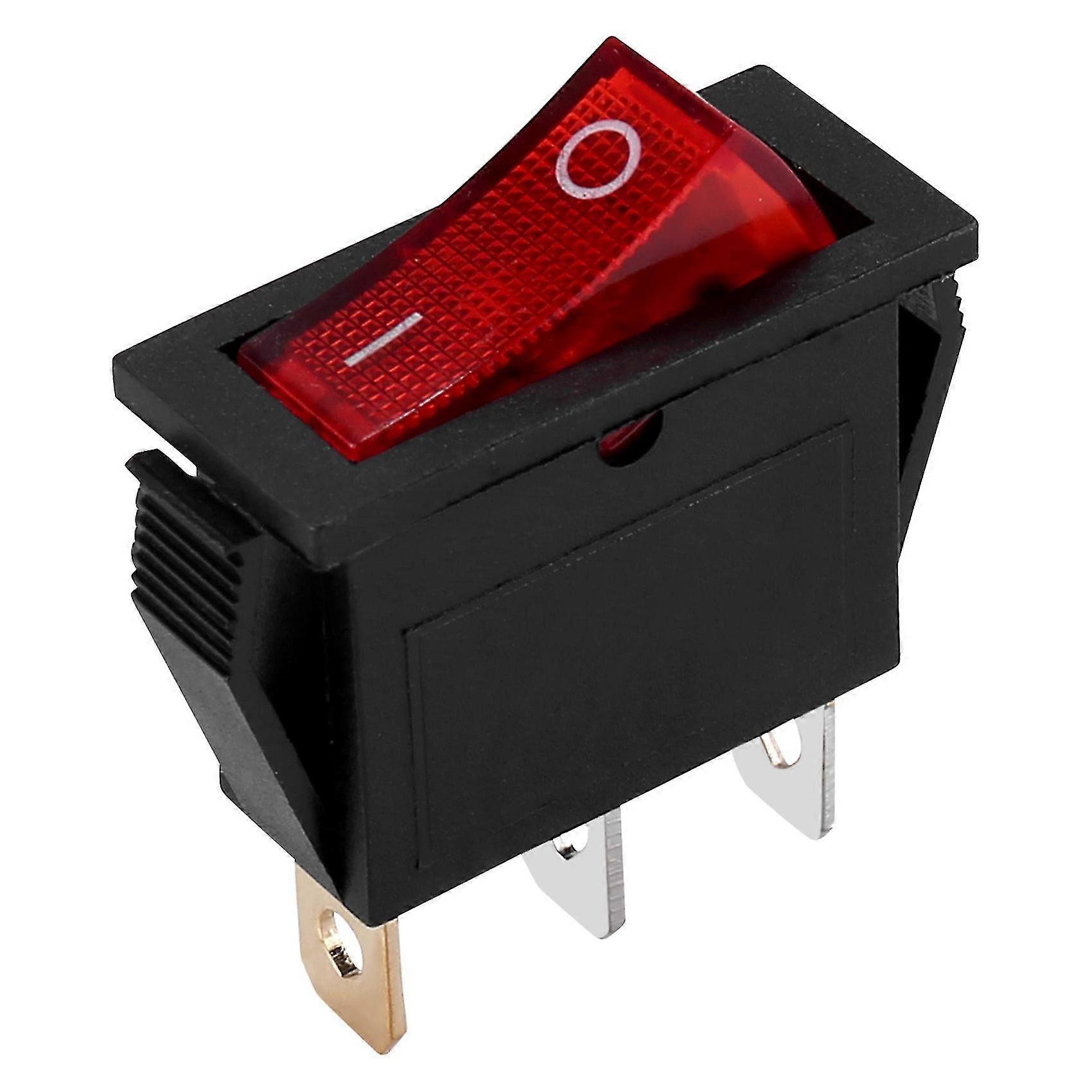 Zweipoliger Ein/aus-wippschalter 28 X 10 Mm 250 V 15 A 3 Anschlüsse Rot
