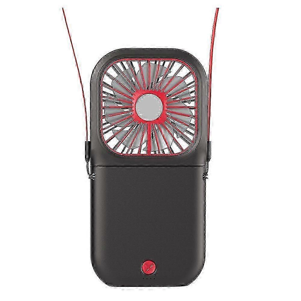 Mini-nackenventilator, Tragbar, Leise, Faltbar, Usb-aufladbar (schwarz)