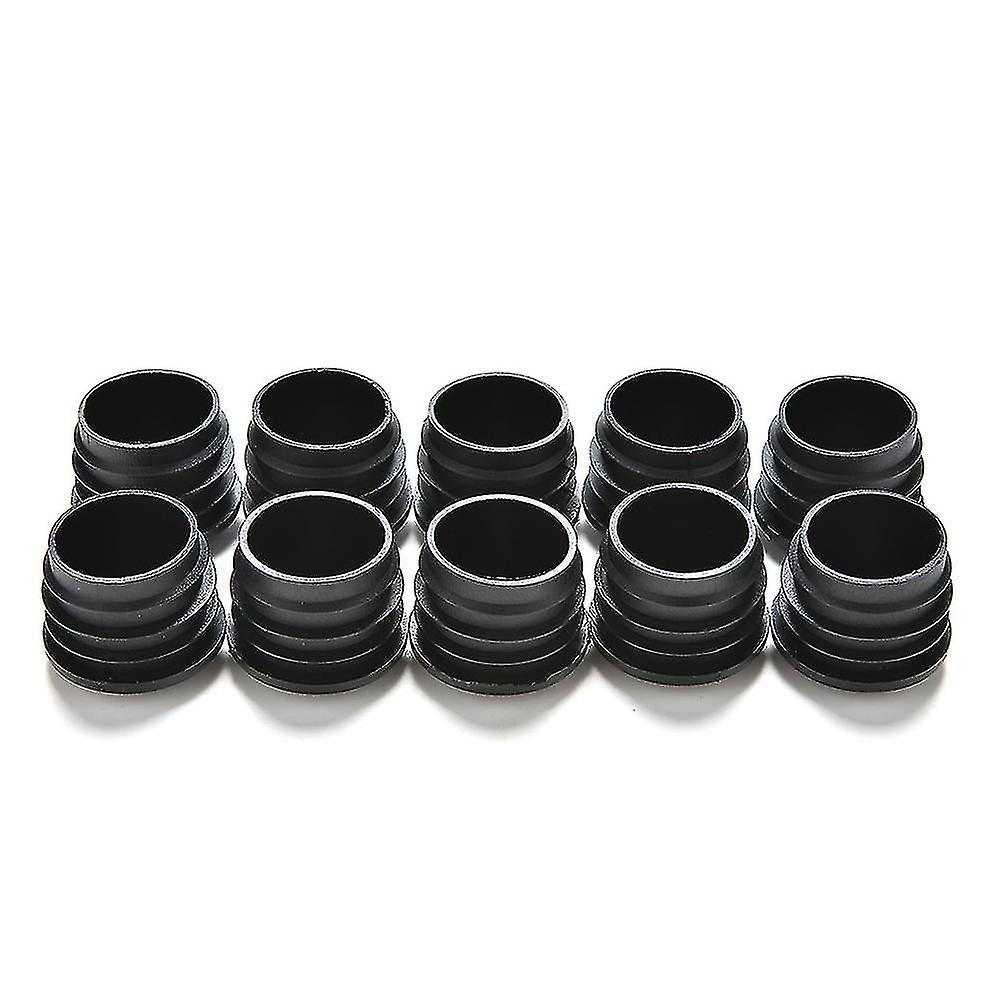 10x Schwarze Kunststoff-endkappen Für Runde Rohre Shytmv (größe: 25 Mm)
