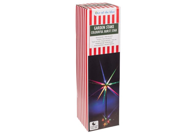 Out Of The Blue - Outdoor led Gartenstecker Dekolicht, Burst Star, 14 LEDs bunt, Timer, Batteriebetrieb