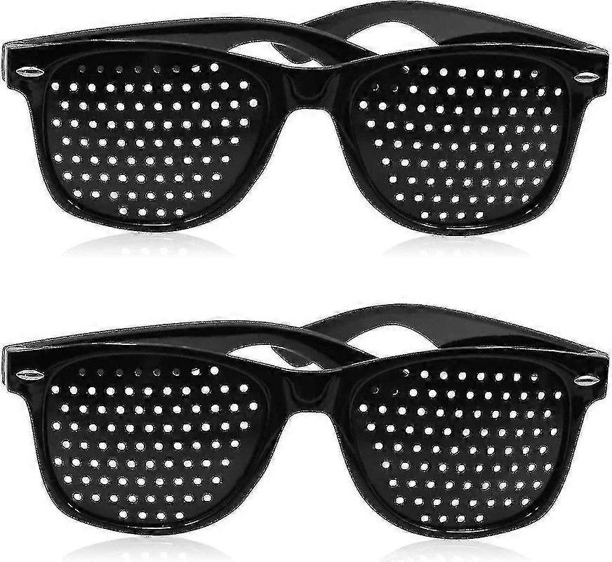 Set Aus 2 Lochbrillen Zur Verbesserung Der Sehschärfe, Schwarz, Unisex.