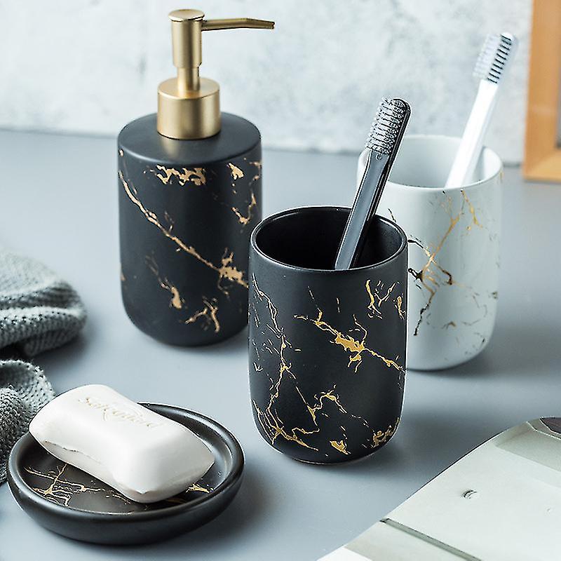 Badezimmeraccessoires, Ein Set Kreativer Badezimmeraccessoires Aus Hochwertigem Kunstharz, Ein Komplettes Geschenkset In Hotelqualität, Ein Luxuriöses Badezimmeraccessoire Mit Zahnbürsten-/seifenhalte