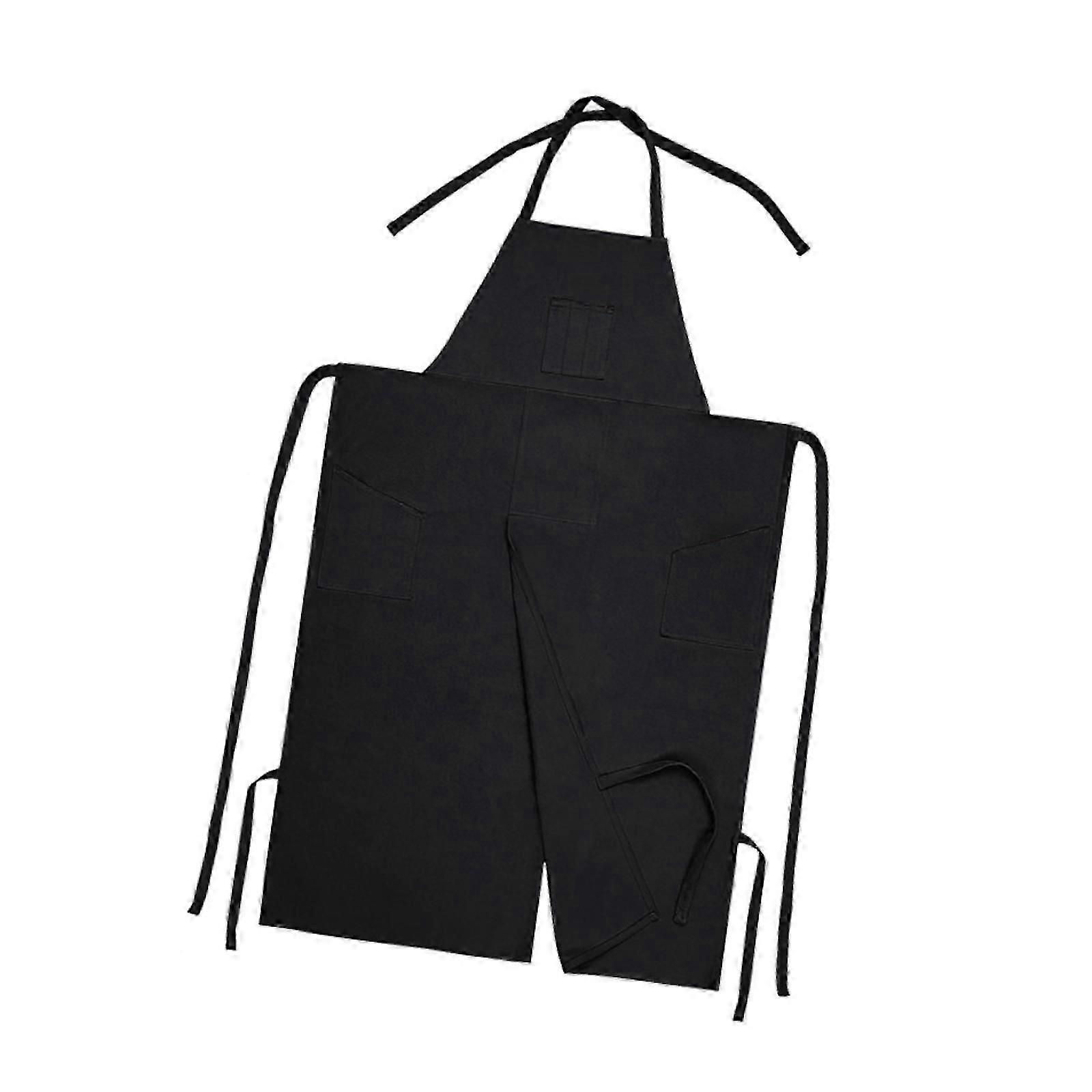Töpferschürze Mit Taschen Für Damen Und Herren, Künstlerschürze Mit Verstellbarer Größe (schwarz)