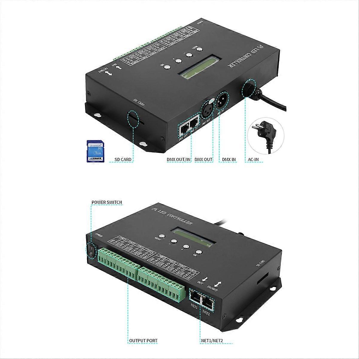 Artnet Wi-fi Led-pixel-controller Mit Spi-anschluss, Kompatibel Mit Madrix-software, Lan-synchronisierung, Sd-karte Und Dmx512-konsole