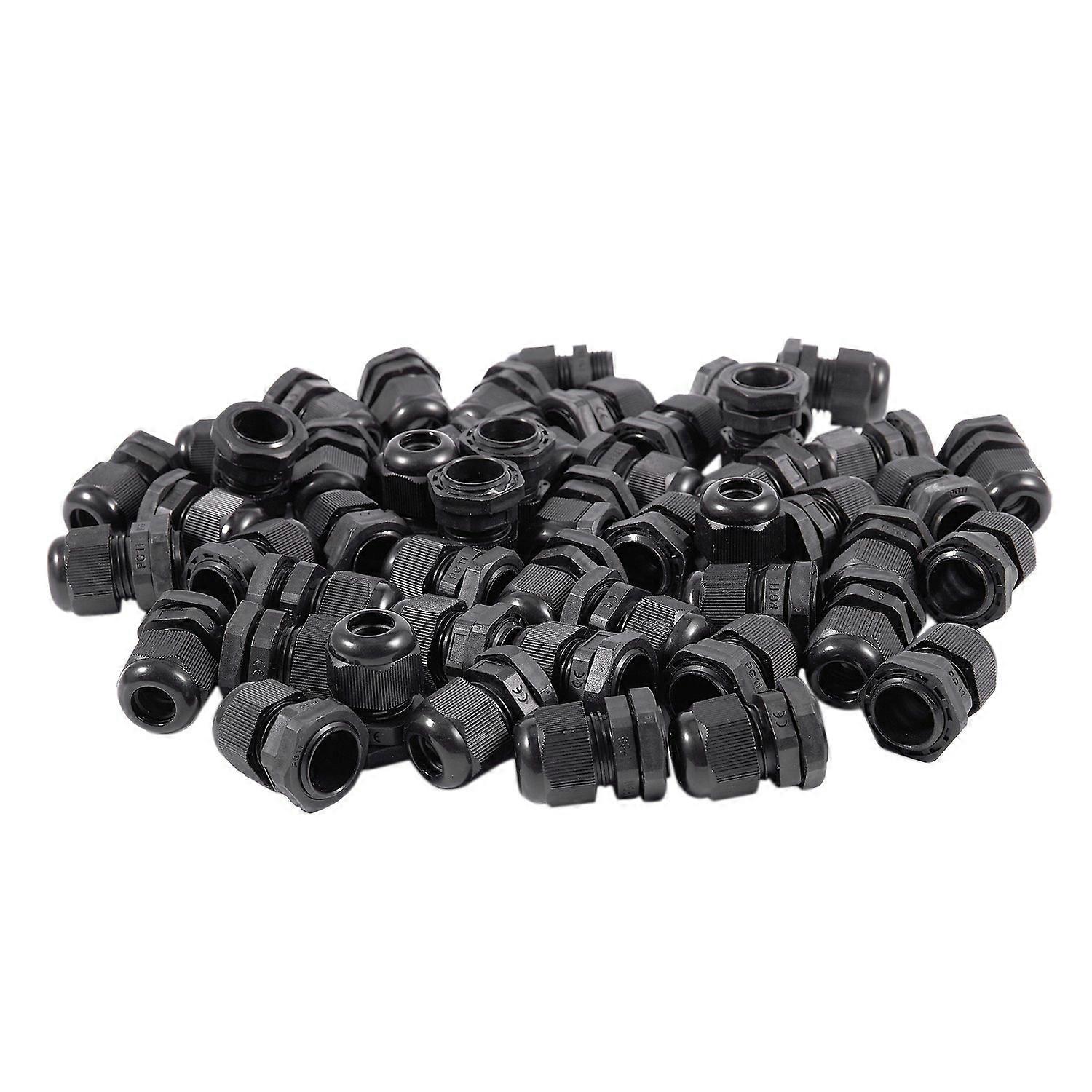 50 Schwarze, Wasserdichte Pg11-kunststoffstecker Für Kabel Mit Einem Durchmesser Von 5 Bis 10 Mm.