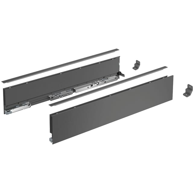 AvanTech YOU Schubladenseitenprofil, H101mm x B500mm, anthrazit, links und rechts - HETTICH - 9353426