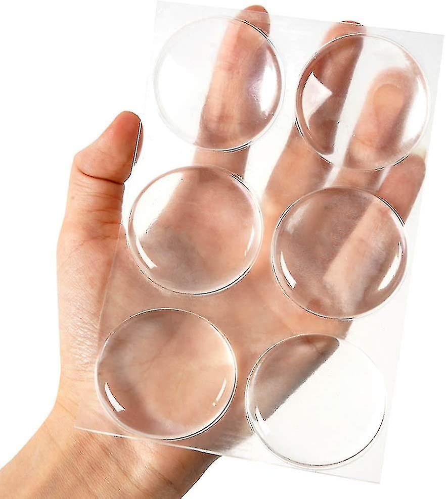 Türgriffschutz, Set Mit 6 Runden, Transparenten Wandschützern Aus Weichem Gummi, Selbstklebend (klein, Rund, 4 Cm, 6 Stück, Transparent)