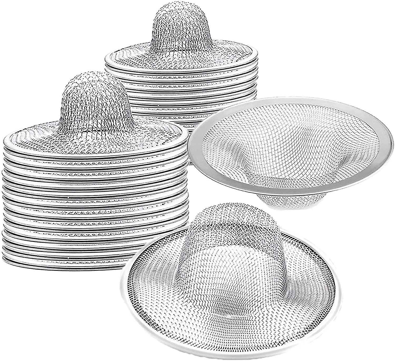 Packung Mit 40 Robusten Edelstahl-siebkörben, 2,75 Zoll (oben) Und 1 Zoll (unten) Maschenweite, Ideal Für Küchen- Oder Badezimmerspülen.