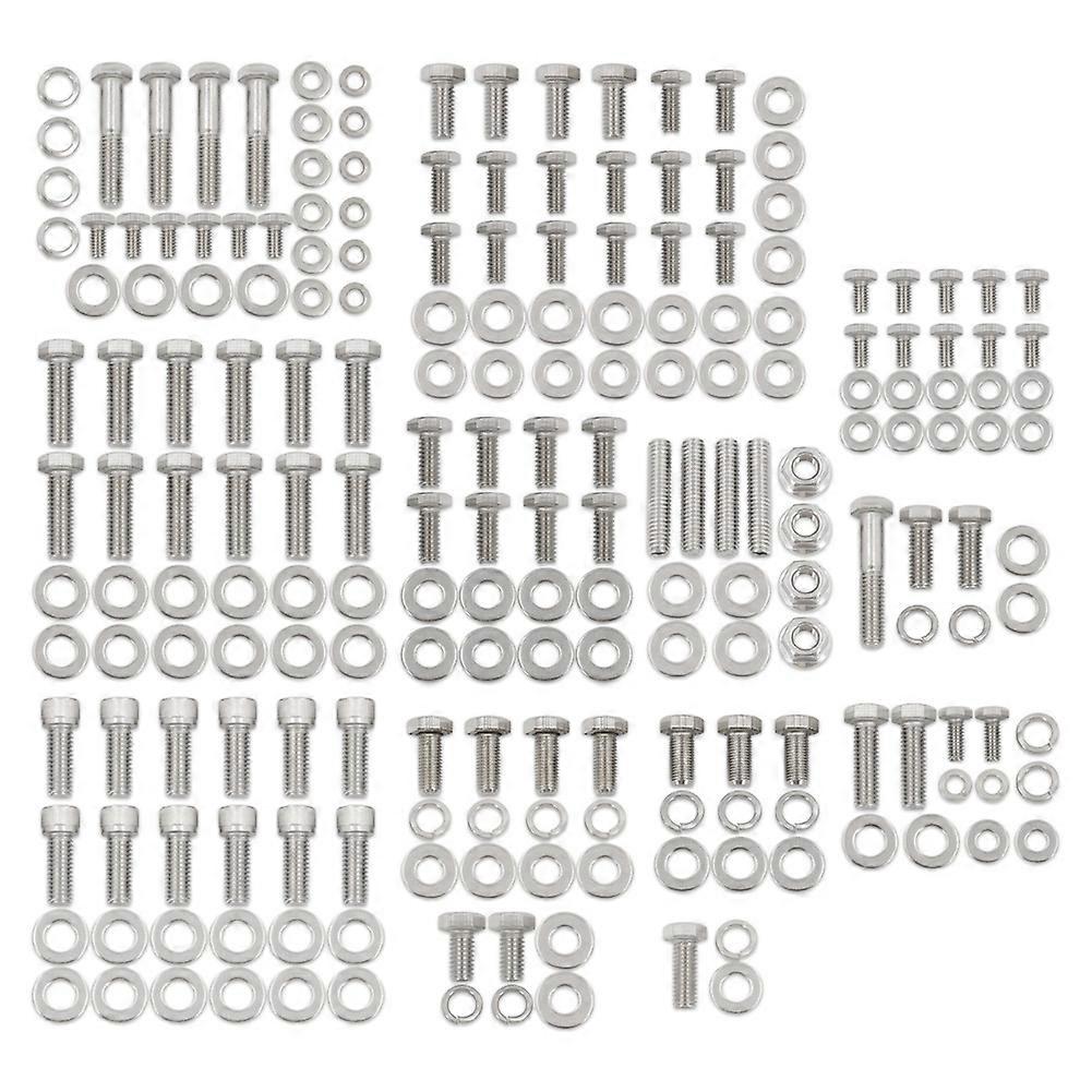 Sechskantschraubensatz Aus Edelstahl Für Small Block Chevy 265, 283, 302, 305, 307, 327, 350 Und 400 Motoren (211 Teile).