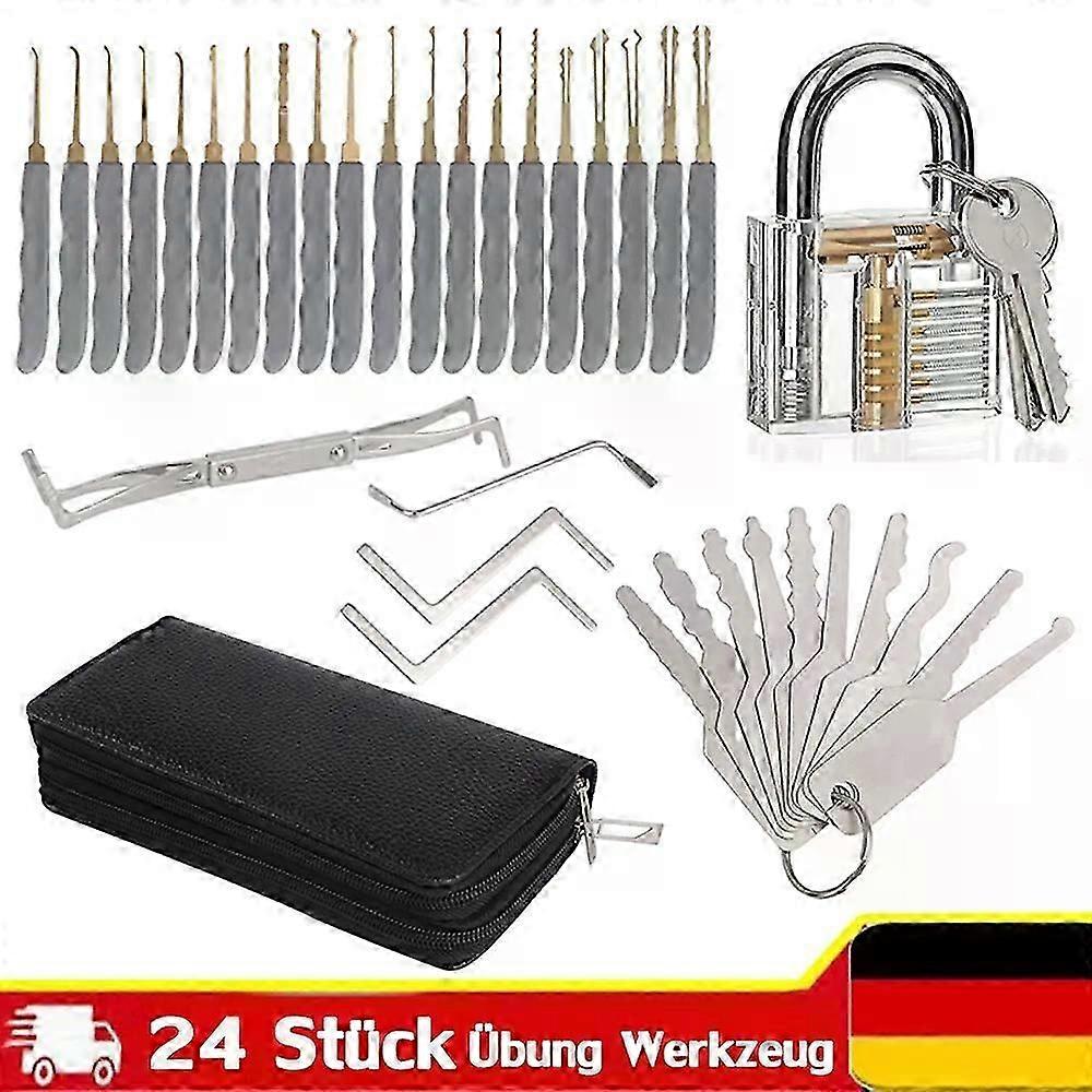 24-teiliges Profi-lockpicking-pick-set Dietrich Spundvorhängeschloss-schlössel