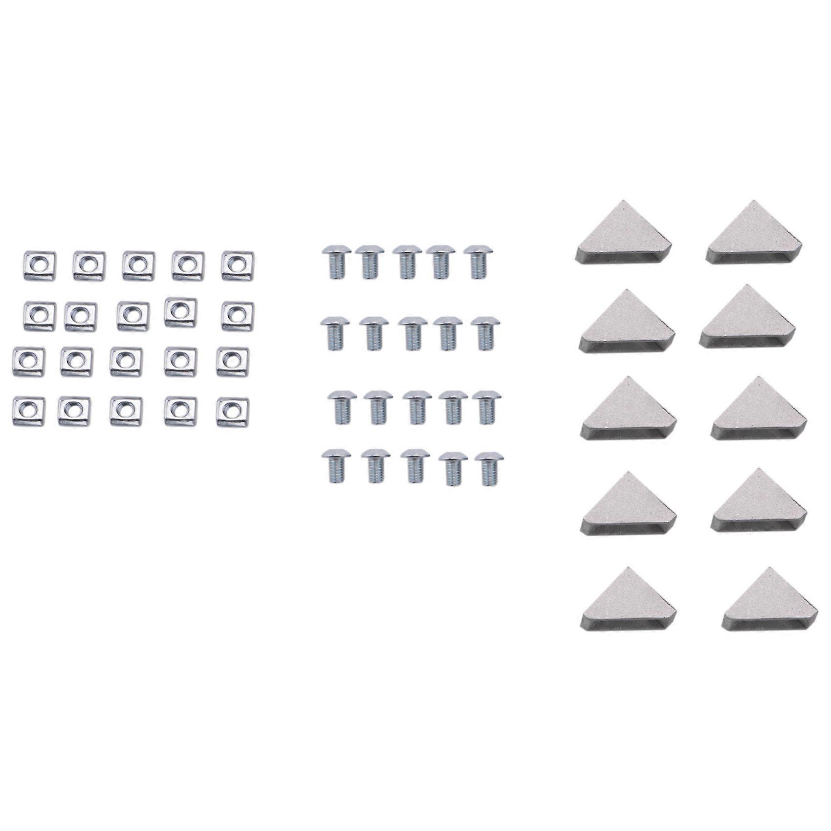 Satz Mit 50 Befestigungswinkeln Für Aluminiumprofile Der Serie 2020, Kompatibel Mit 6 Mm Geschlitzten Aluminiumprofilen.
