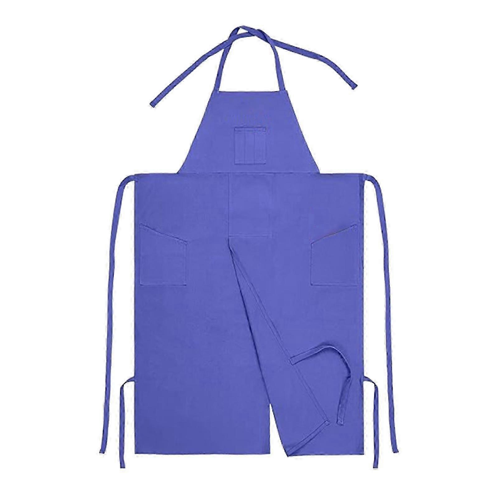 Töpferschürze Mit Taschen Für Damen Und Herren, Künstlerschürze Mit Verstellbarer Größe (lila)