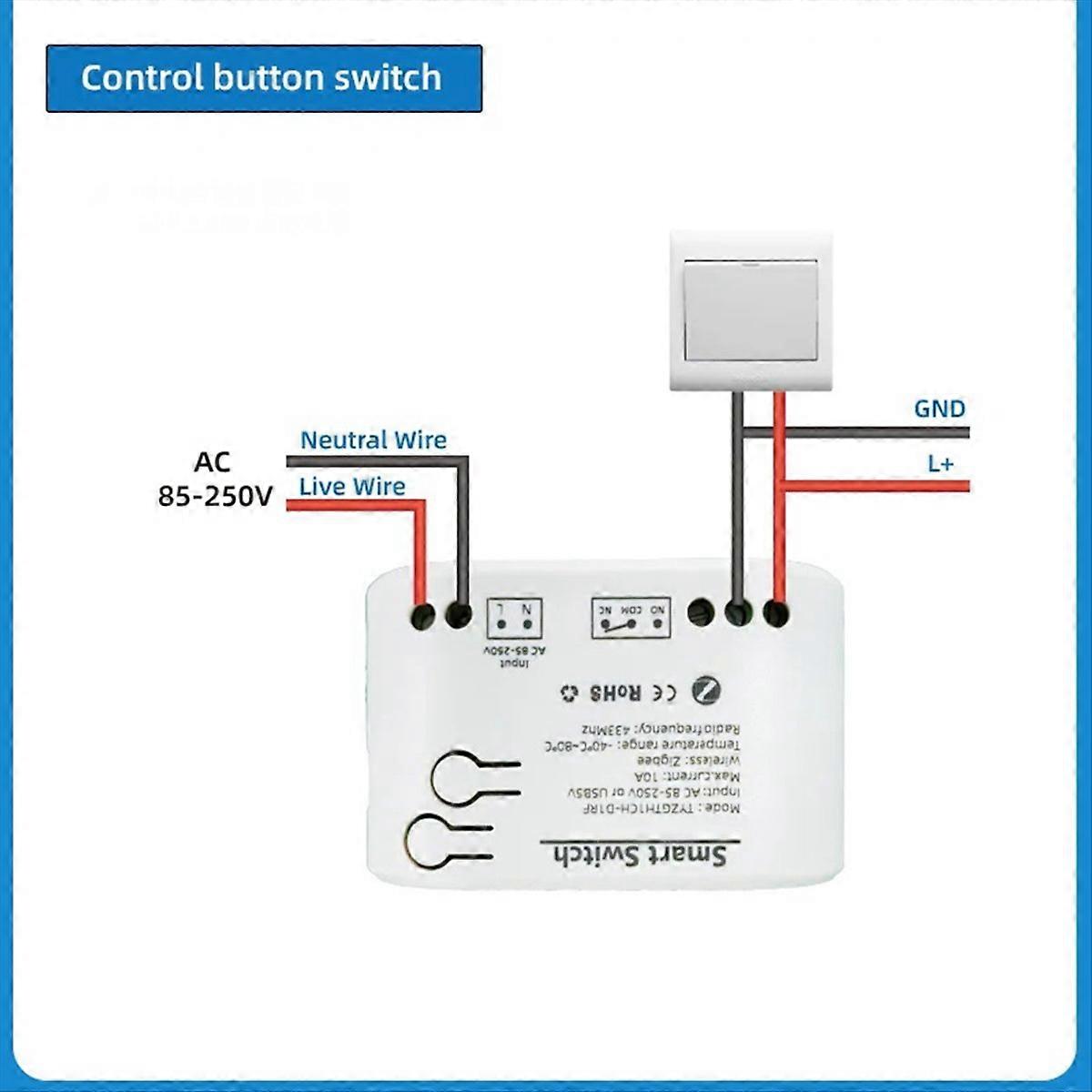 Tuya Zigbee Smart-schalter Mit Temperatursensor, Passives Potentialfreies Zigbee-relais, Kompatibel Mit Hausautomationssystemen (85-250 V Ac).