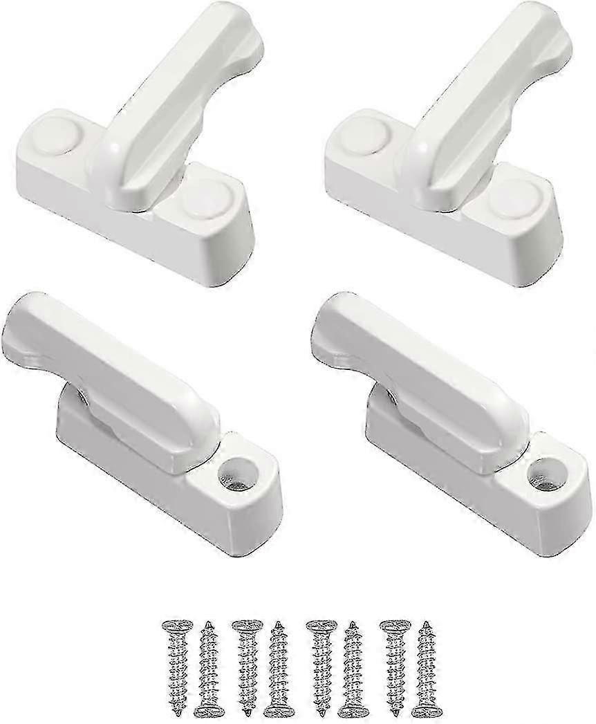4 Sicherheitsschlösser, Fensterrotationsbegrenzer Mit Schrauben, Weiße Fensterschlösser)