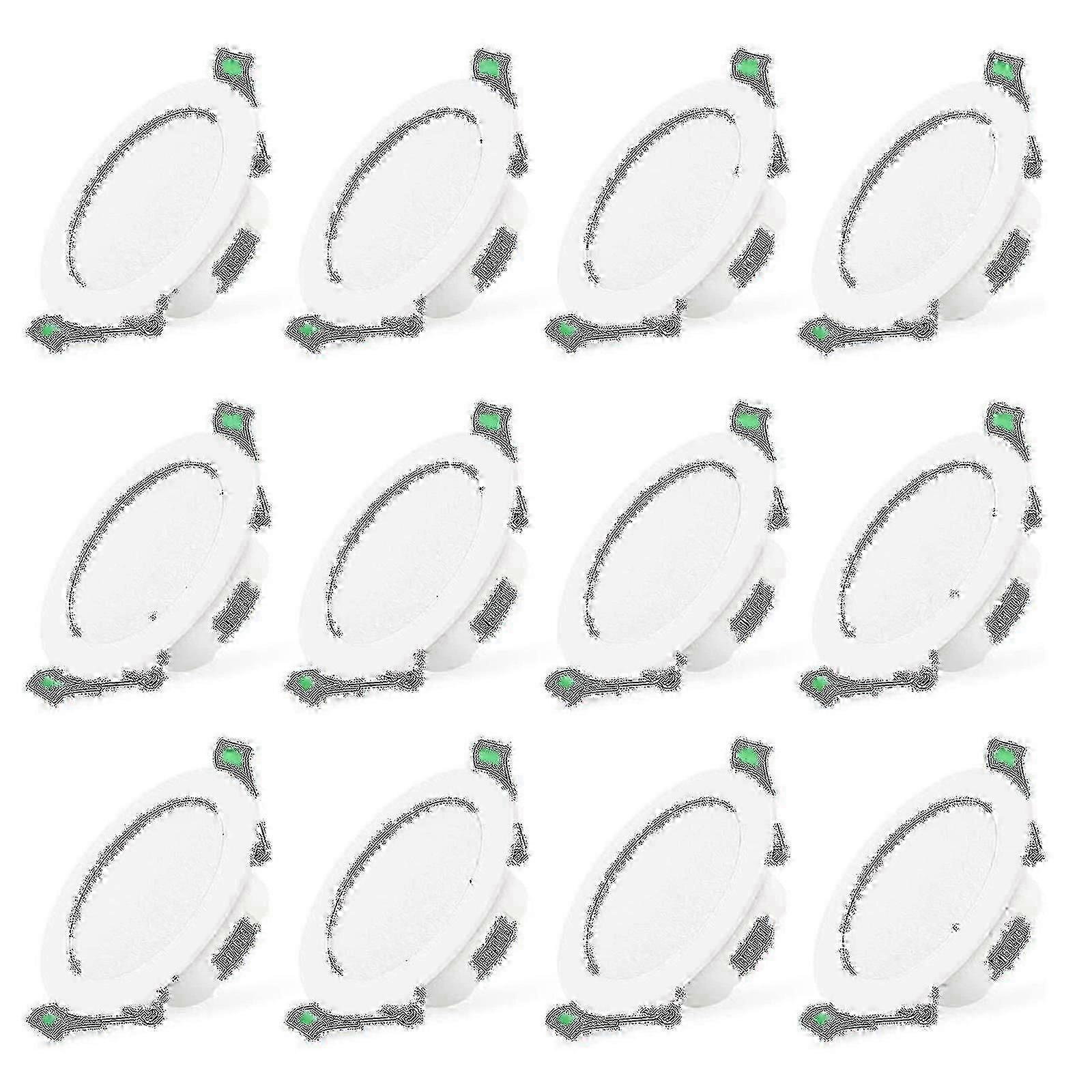 Set Mit 12 Weißen 7-w-led-einbaustrahlern, Extraflaches Strahlerformat