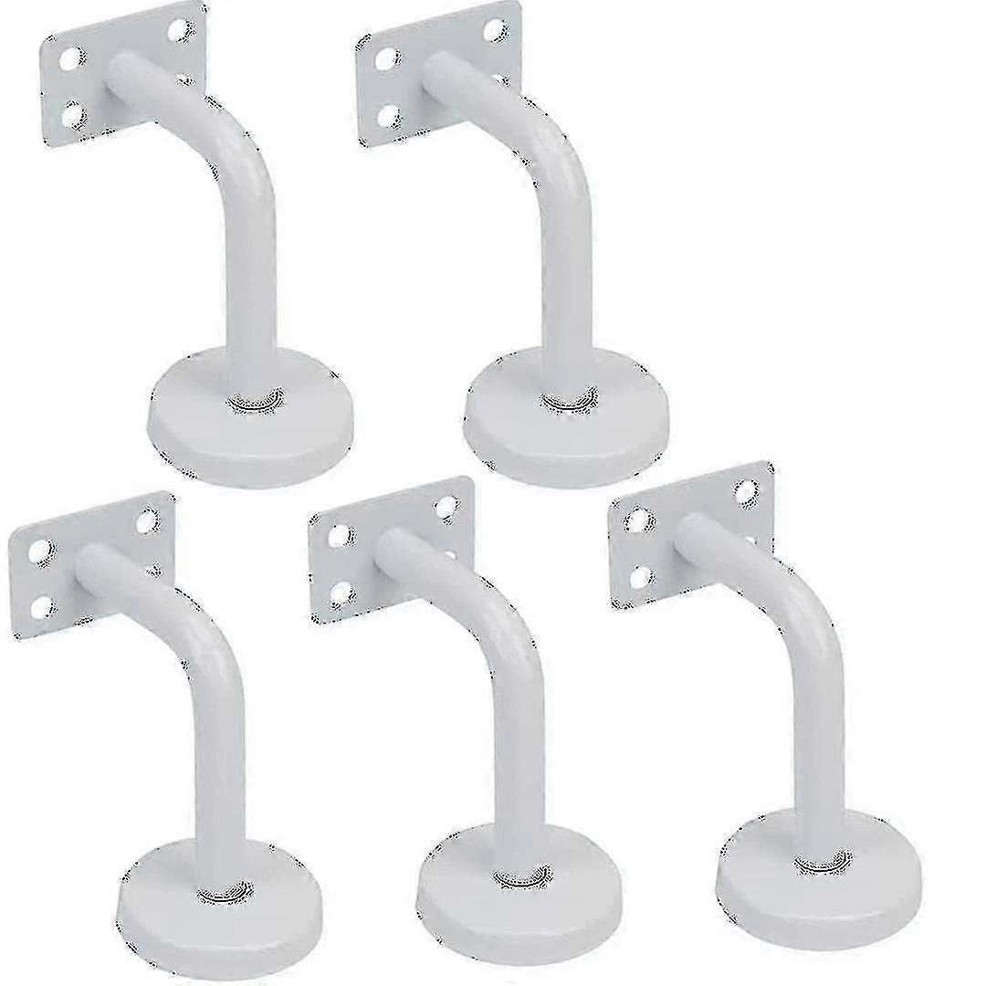 Treppengeländerhalterungen (5er-set), Aus Weißem Edelstahl, 60 X 80 Mm, Mit Befestigungsschrauben Zur Geländermontage.